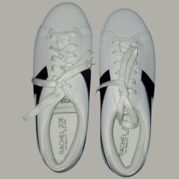 Rachel Zoe sneaker women's size 7.5 7-1/2 white black round toe low top … - Picture 1 of 14
